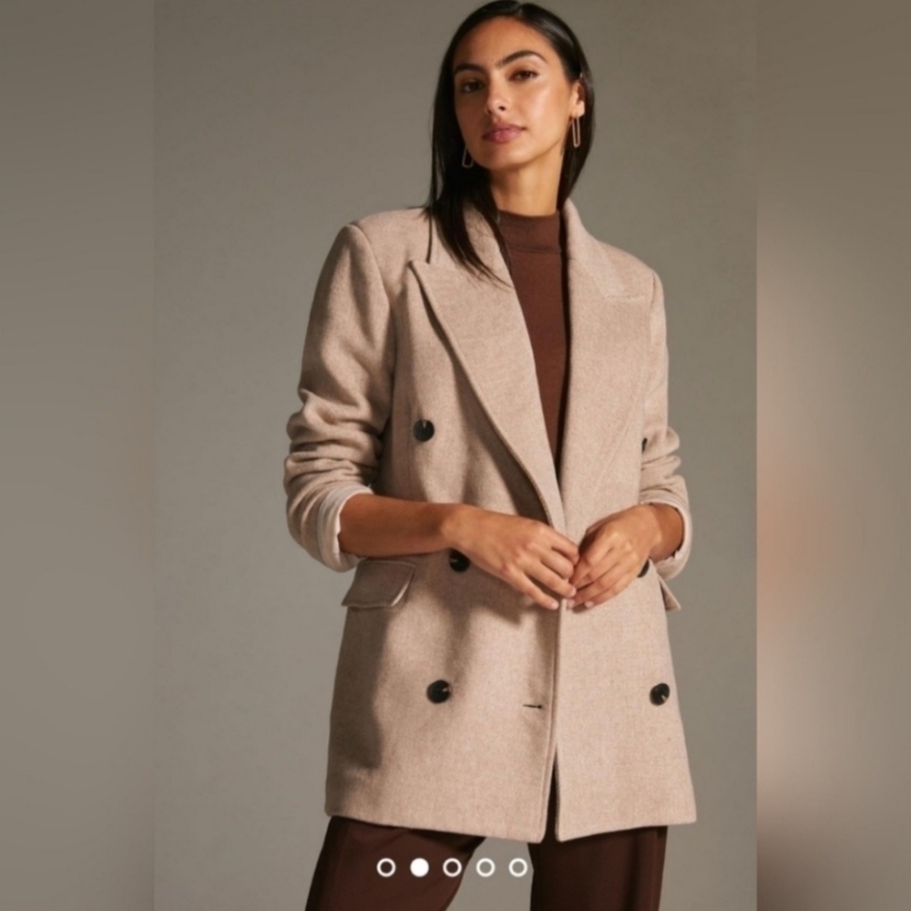 NWT Anthropologie Avec Les Filles Double-BreastedWoolCoat, Size XS - Picture 2 of 16